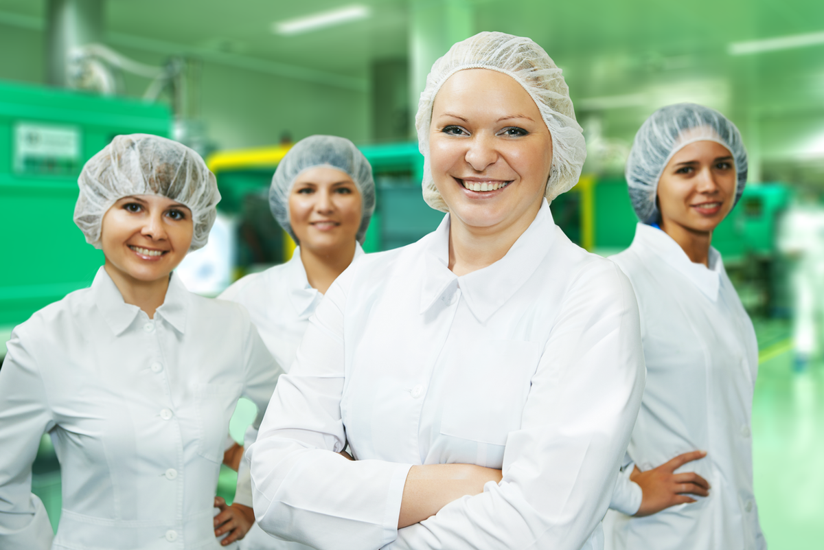 pharmaceutical factory workers